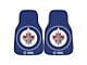 Carpet Front Floor Mats with Winnipeg Jets Logo; Navy (Universal; Some Adaptation May Be Required)
