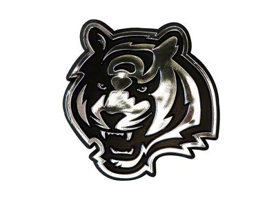 Cincinnati Bengals Molded Emblem; Chrome (Universal; Some Adaptation May Be Required)