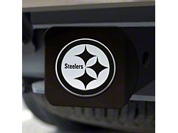 Hitch Cover with Pittsburgh Steelers Logo; Black (Universal; Some Adaptation May Be Required)