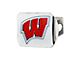 Hitch Cover with University of Wisconsin Logo; Chrome (Universal; Some Adaptation May Be Required)