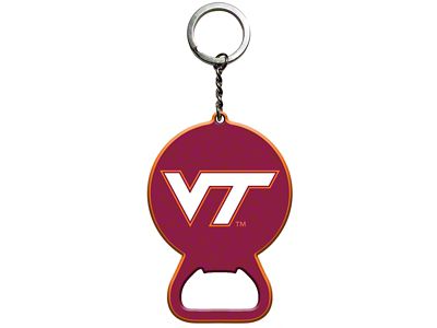 Keychain Bottle Opener with Virginia Tech Logo; Red