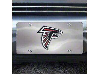 License Plate with Atlanta Falcons Logo; Stainless Steel (Universal; Some Adaptation May Be Required)