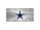 License Plate with Dallas Cowboys Logo; Stainless Steel (Universal; Some Adaptation May Be Required)