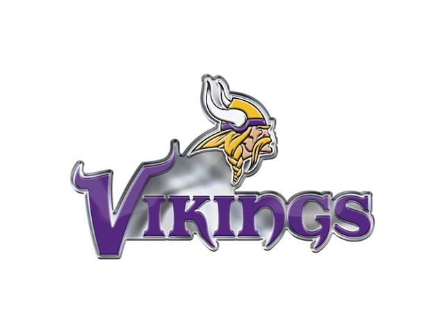 Minnesota Vikings Embossed Emblem; Purple and Yellow (Universal; Some Adaptation May Be Required)