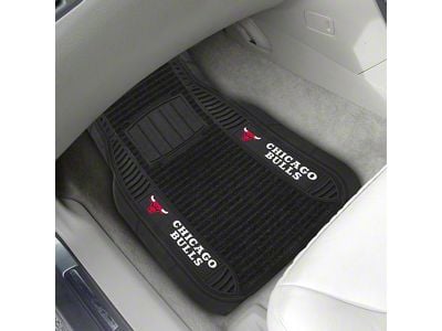 Molded Front Floor Mats with Chicago Bulls Logo (Universal; Some Adaptation May Be Required)