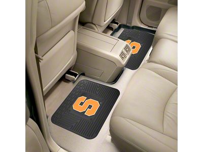 Molded Rear Floor Mats with Syracuse University Logo (Universal; Some Adaptation May Be Required)