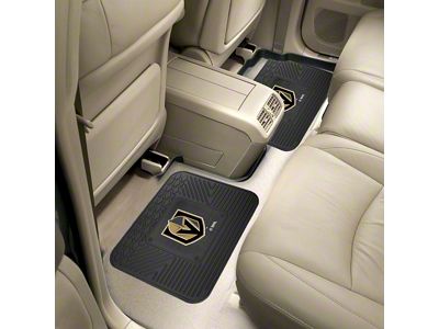 Molded Rear Floor Mats with Vegas Golden Knights Logo (Universal; Some Adaptation May Be Required)