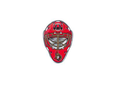 Ottawa Senators Embossed Helmet Emblem; Red and Black (Universal; Some Adaptation May Be Required)