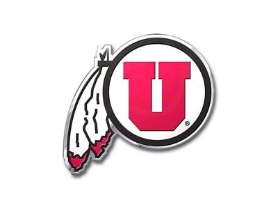 University of Utah Embossed Emblem; Red (Universal; Some Adaptation May Be Required)