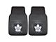 Vinyl Front Floor Mats with Toronto Maple Leafs Logo; Black (Universal; Some Adaptation May Be Required)