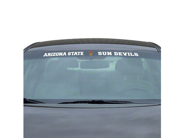 Windshield Decal with Arizona State University Logo; White (Universal; Some Adaptation May Be Required)