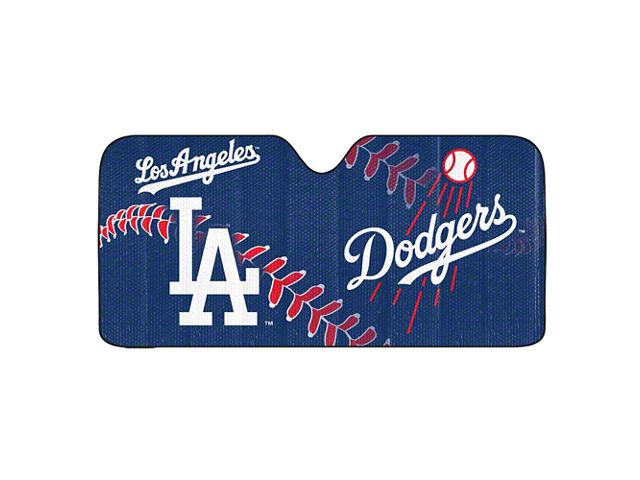 Windshield Sun Shade with Los Angeles Dodgers Logo; Blue (Universal; Some Adaptation May Be Required)