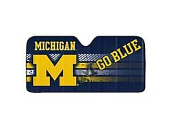 Windshield Sun Shade with University of Michigan Logo; Blue (Universal; Some Adaptation May Be Required)