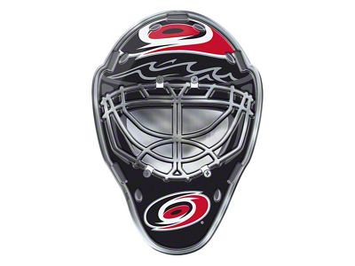 Carolina Hurricanes Embossed Helmet Emblem; Red and Black (Universal; Some Adaptation May Be Required)