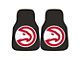 Carpet Front Floor Mats with Atlanta Hawks Logo; Red (Universal; Some Adaptation May Be Required)