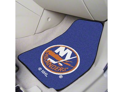 Carpet Front Floor Mats with New York Islanders Logo; Blue (Universal; Some Adaptation May Be Required)