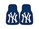 Carpet Front Floor Mats with New York Yankees Logo; Navy (Universal; Some Adaptation May Be Required)