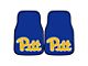 Carpet Front Floor Mats with University of Pittsburgh Logo; Navy (Universal; Some Adaptation May Be Required)