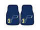 Carpet Front Floor Mats with Utah Jazz Logo; Navy (Universal; Some Adaptation May Be Required)