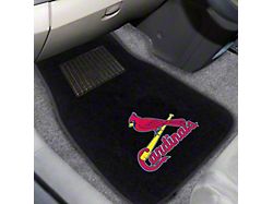 Embroidered Front Floor Mats with St. Louis Cardinals Logo; Black (Universal; Some Adaptation May Be Required)