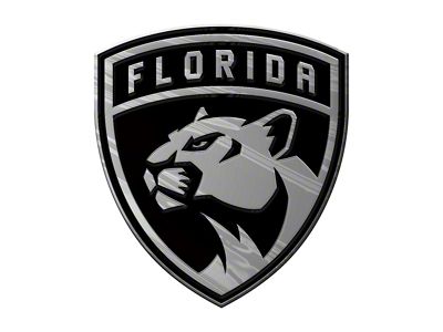 Florida Panthers Molded Emblem; Chrome (Universal; Some Adaptation May Be Required)