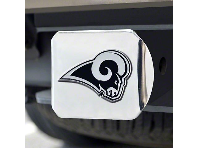 Hitch Cover with Los Angeles Rams Logo; Chrome (Universal; Some Adaptation May Be Required)