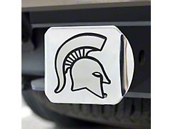 Hitch Cover with Michigan State University Logo; Chrome (Universal; Some Adaptation May Be Required)