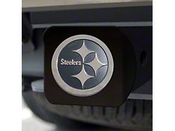 Hitch Cover with Pittsburgh Steelers Logo; Black (Universal; Some Adaptation May Be Required)