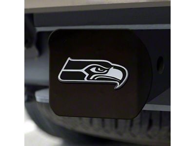 Hitch Cover with Seattle Seahawks Logo; Black (Universal; Some Adaptation May Be Required)