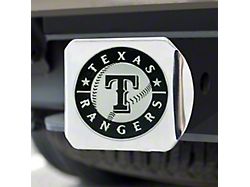 Hitch Cover with Texas Rangers Logo; Chrome (Universal; Some Adaptation May Be Required)