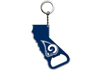 Keychain Bottle Opener with Los Angeles Rams Logo; Blue