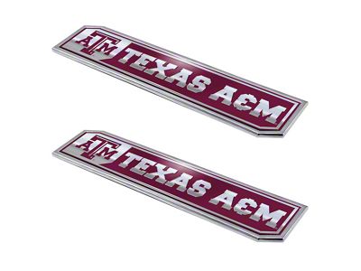 Texas A&M University Embossed Emblems; Maroon (Universal; Some Adaptation May Be Required)