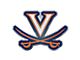 University of Virginia Embossed Emblem; Blue and Orange (Universal; Some Adaptation May Be Required)