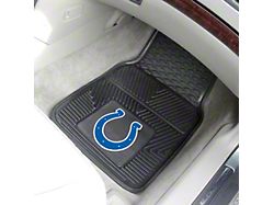 Vinyl Front Floor Mats with Indianapolis Colts Logo; Black (Universal; Some Adaptation May Be Required)