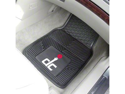 Vinyl Front Floor Mats with Washington Wizards Logo; Black (Universal; Some Adaptation May Be Required)