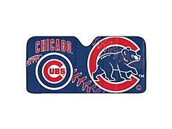 Windshield Sun Shade with Chicago Cubs Logo; Blue (Universal; Some Adaptation May Be Required)