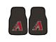 Carpet Front Floor Mats with Arizona Diamondbacks Logo; Black (Universal; Some Adaptation May Be Required)