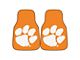 Carpet Front Floor Mats with Clemson University Logo; Orange (Universal; Some Adaptation May Be Required)