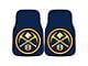 Carpet Front Floor Mats with Denver Nuggets Logo; Navy (Universal; Some Adaptation May Be Required)