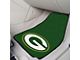 Carpet Front Floor Mats with Green Bay Packers Logo; Green (Universal; Some Adaptation May Be Required)