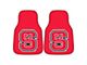 Carpet Front Floor Mats with NC State University Logo; Red (Universal; Some Adaptation May Be Required)