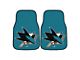 Carpet Front Floor Mats with San Jose Sharks Logo; Teal (Universal; Some Adaptation May Be Required)