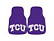 Carpet Front Floor Mats with TCU University Logo; Purple (Universal; Some Adaptation May Be Required)