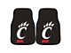 Carpet Front Floor Mats with University of Cincinnati Logo; Black (Universal; Some Adaptation May Be Required)