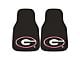 Carpet Front Floor Mats with University of Georgia Logo; Black (Universal; Some Adaptation May Be Required)