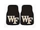 Carpet Front Floor Mats with Wake Forest University Logo; Black (Universal; Some Adaptation May Be Required)