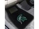 Embroidered Front Floor Mats with Michigan State University Logo; Black (Universal; Some Adaptation May Be Required)