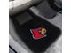 Embroidered Front Floor Mats with University of Louisville Logo; Black (Universal; Some Adaptation May Be Required)