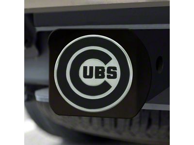 Hitch Cover with Chicago Cubs Logo; Black (Universal; Some Adaptation May Be Required)