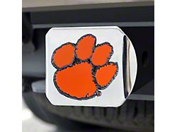 Hitch Cover with Clemson University Logo; Chrome (Universal; Some Adaptation May Be Required)